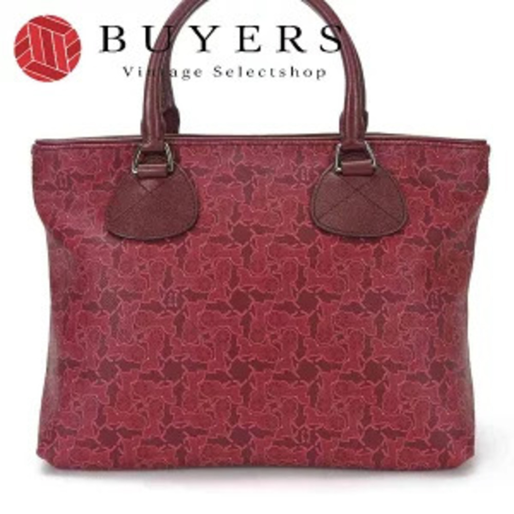 Celine handbag leather Burgundy Red pink carriage hand bag red